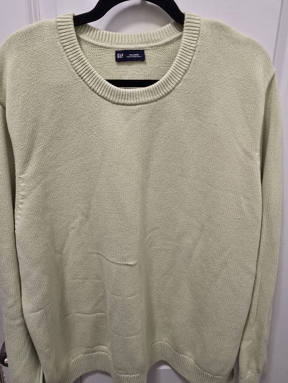 GAP Mens XXL Light Lime Green Heavyweight Knit Crewneck Sweater NWOT